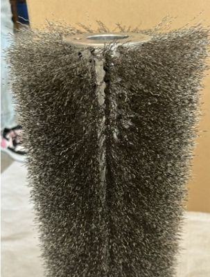 Customizable Steel Wire Bristle Roller Brush Metal Hair Transplantation Brush For Metal Polishing
