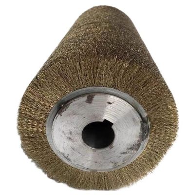 Custom Industrial Cylindrical Brush Brass Wire Wound Roller Brush For Metal/Wood Polishing