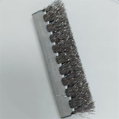 Customized Size Strip Brush Metal Backing Steel Wire Descaling Cleaning Strip