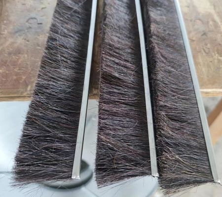 Industrial Custom Horse Hair Strip Brush Cleaning Brush Strip Metal Base Door Sweep Brush Horse Hair Strip Brush