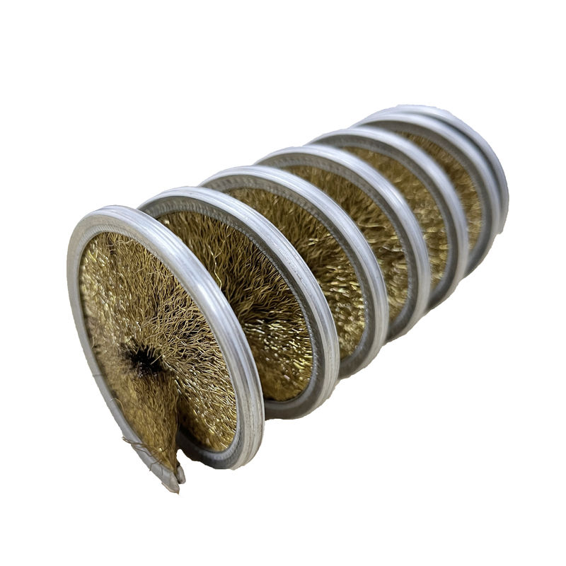 Copper Wire Burring Cleaning Spiral Wire Brush Cylindrical Roller